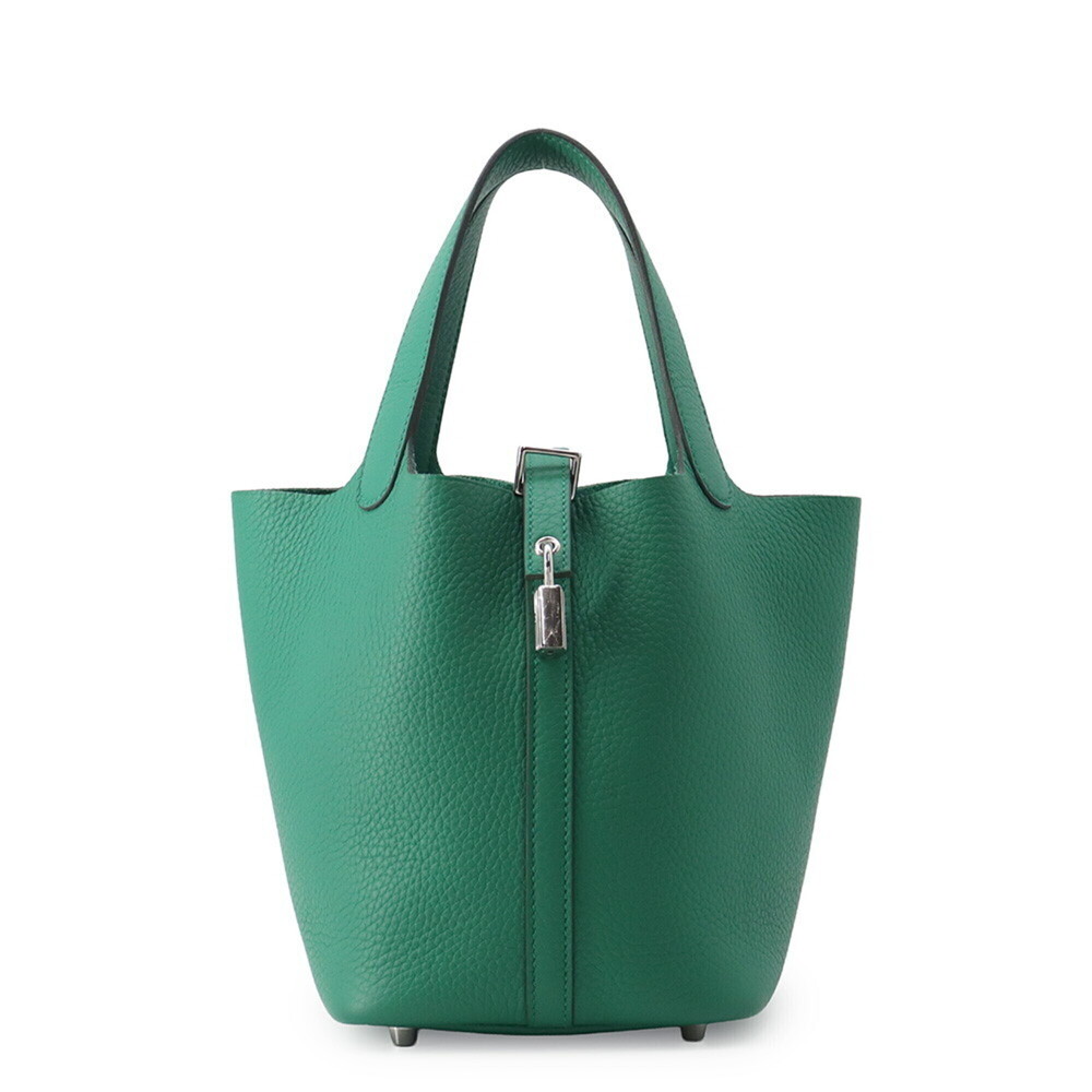 Hermes Picotin Lock PM Handbag, Vert Jade, Taurillon Clemence Leather, G Stam...